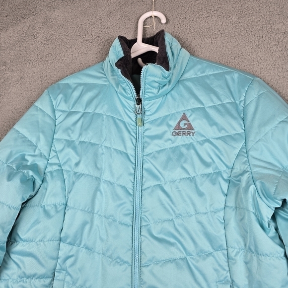 Gerry Jacket Womans Size L Green Fleece Lined Hooded Long Sleeve Insulated Coat - Picture 14 of 16